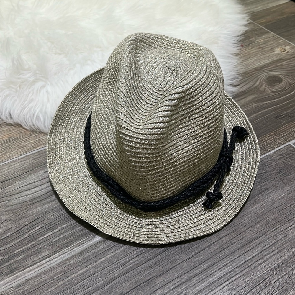 Metallic Silver Gold Fedora Hat